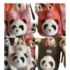Panda plush backpack, doll girl, new canvas bag, single-shoulder bag, large-capacity tote bag, commuter crossbody bag Item Picture